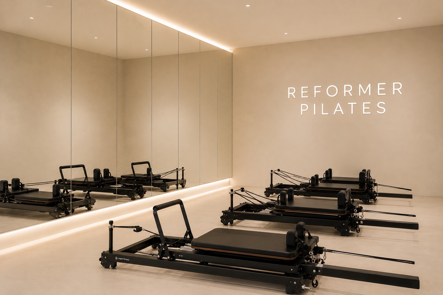 Reformer machines opgesteld in studio